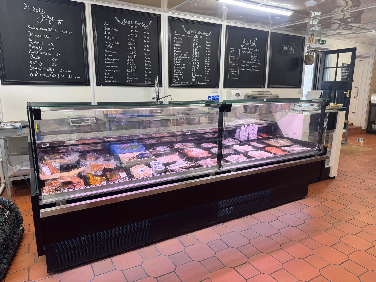 Fish counter at Springs Fish Shop and Café.